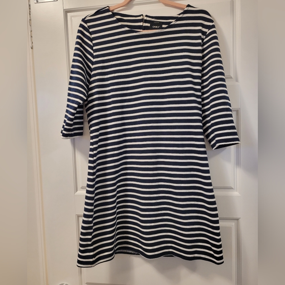 Navy and white stripe tunic/dress